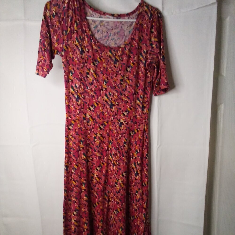 Lularoe Maxi Dress Women S Long Length Short Sleeve Pattern Colorful
